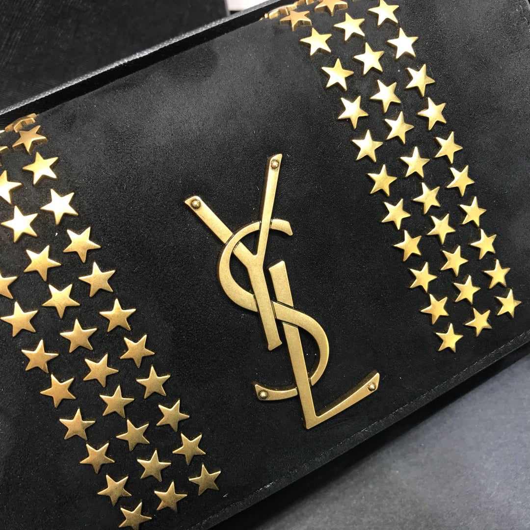Top Quality Kate Small Chain Bag In Grain De Poudre Black For Women 7.8in/20cm YSL