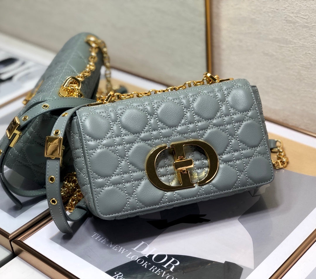 Dior Small Caro Bag, Grey, For Women Women’s Handbags, Shoulder Bags, Crossbody Bags, 20cm CD M9241UWHC_M41G