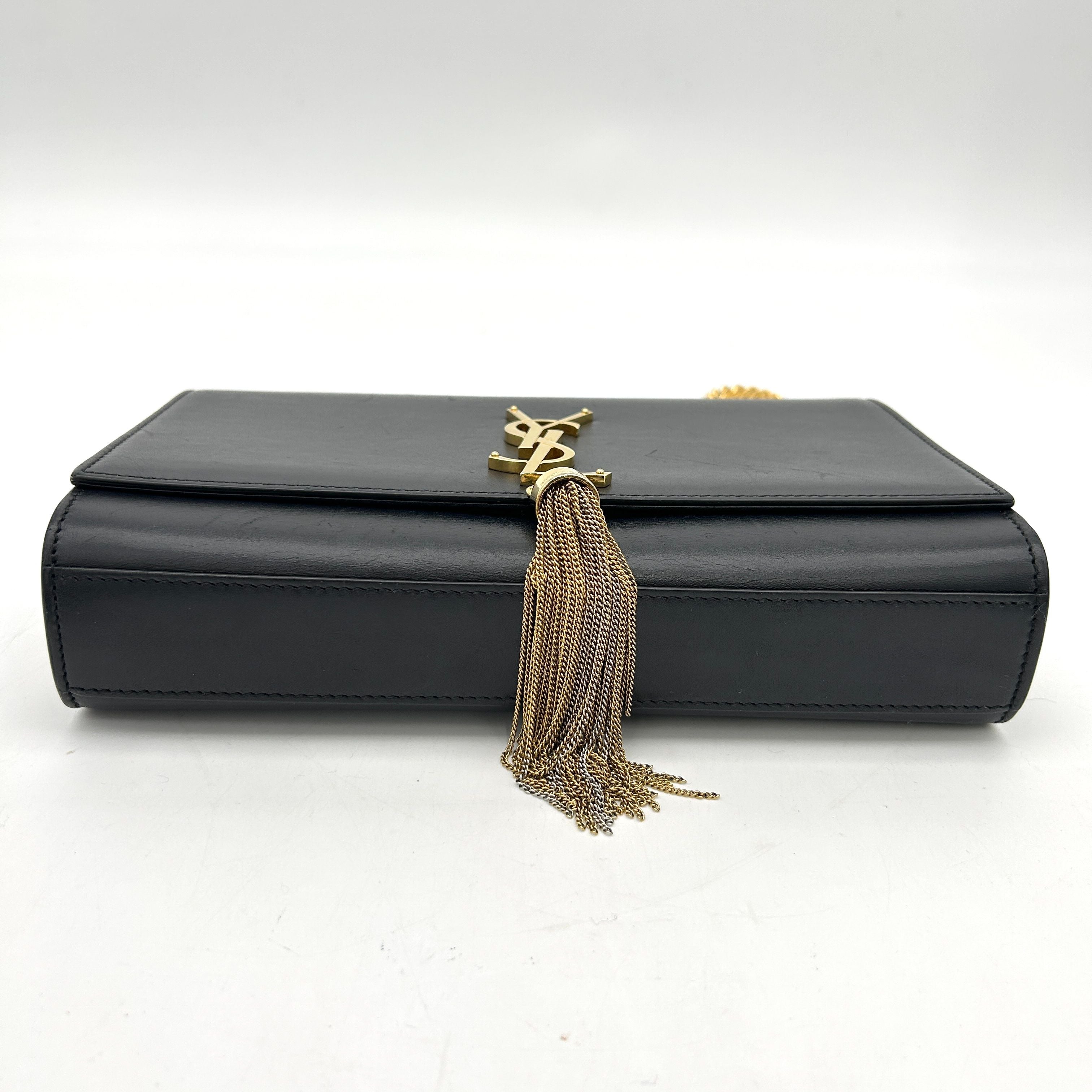 Saint Laurent Classic Kate Tassel Chain Shoulder Black LA30622