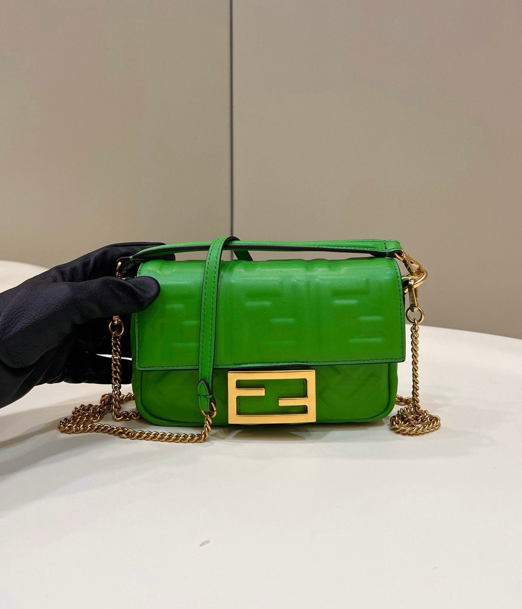 Baguette Green For Women, Women’s Handbags, Shoulder And Crossbody Bags 7.5in/19cm FF 8BS017