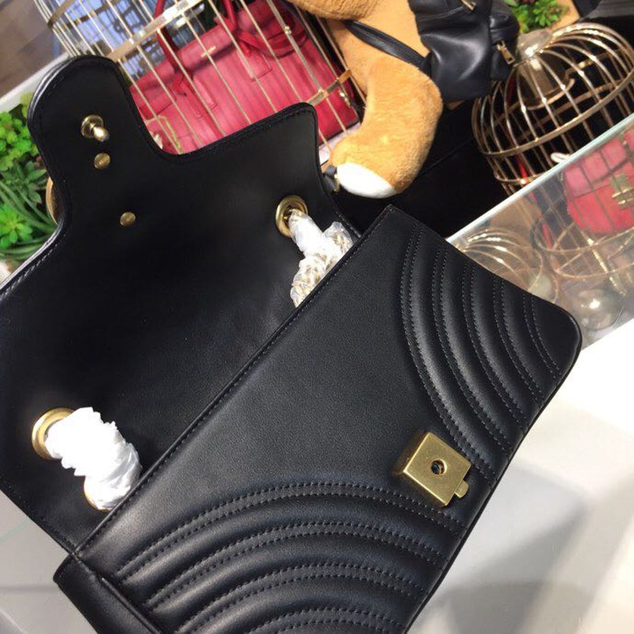 Marmont Small MatelassÃƒÂ© Shoulder Bag Black For Women 10in/25cm 443497 DTGLAMIT 1000