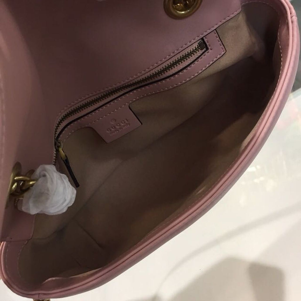 Marmont Small MatelassÃƒÂ© Shoulder Bag Dusty Pink MatelassÃƒÂ© Chevron For Women 10in/26cm 443497 DTGLAMIT 5729
