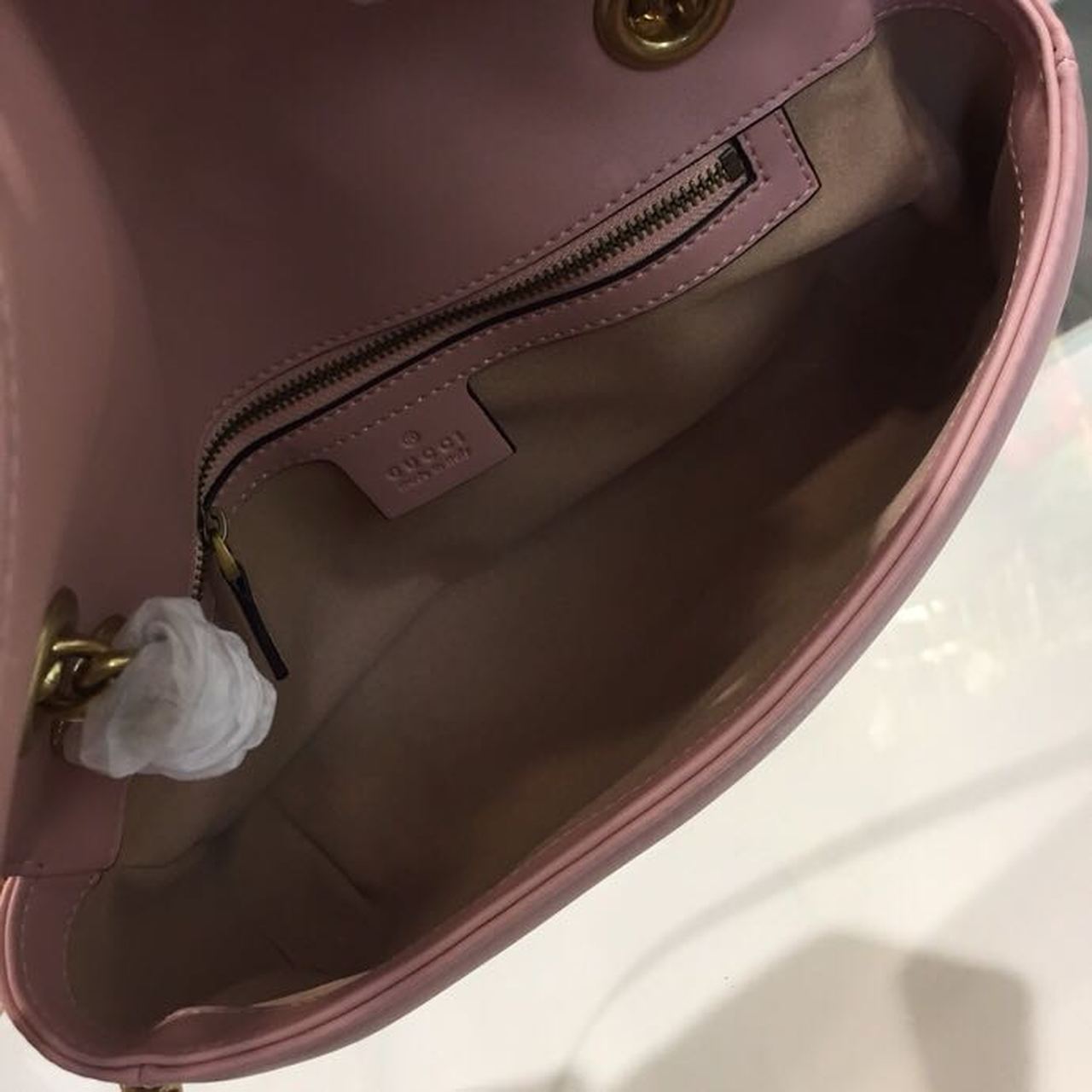 Gucci Marmont Small Matelassé Shoulder Bag Dusty Pink Matelassé Chevron For Women 10in/26cm Gucci 443497 DTDiorT 5729