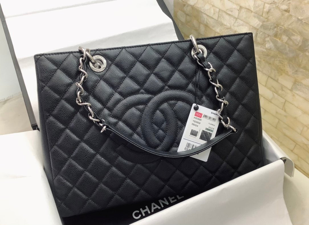 Chanel Classic Tote Bag SiLouis Vuittoner Hardware Black For Women 13.3in/34cm
