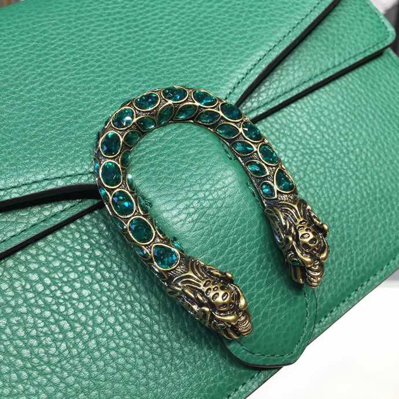 GLAMIonysus Shoulder Bag Emerald Green Metal-Free Tanned For Women 11in/28cm 400249 CAOGX 3120