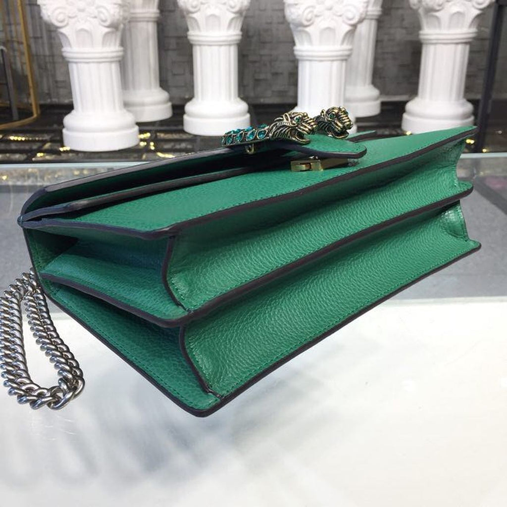 GLAMIonysus Shoulder Bag Emerald Green Metal-Free Tanned For Women 11in/28cm 400249 CAOGX 3120