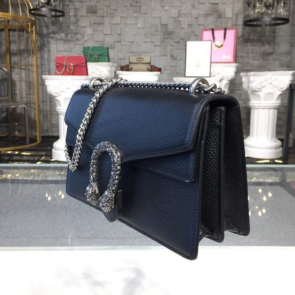 Gucci Dioronysus Shoulder Bag Black Metal-Free Tanned For Women 11in/28cm Gucci 400249 CAOGN 8176
