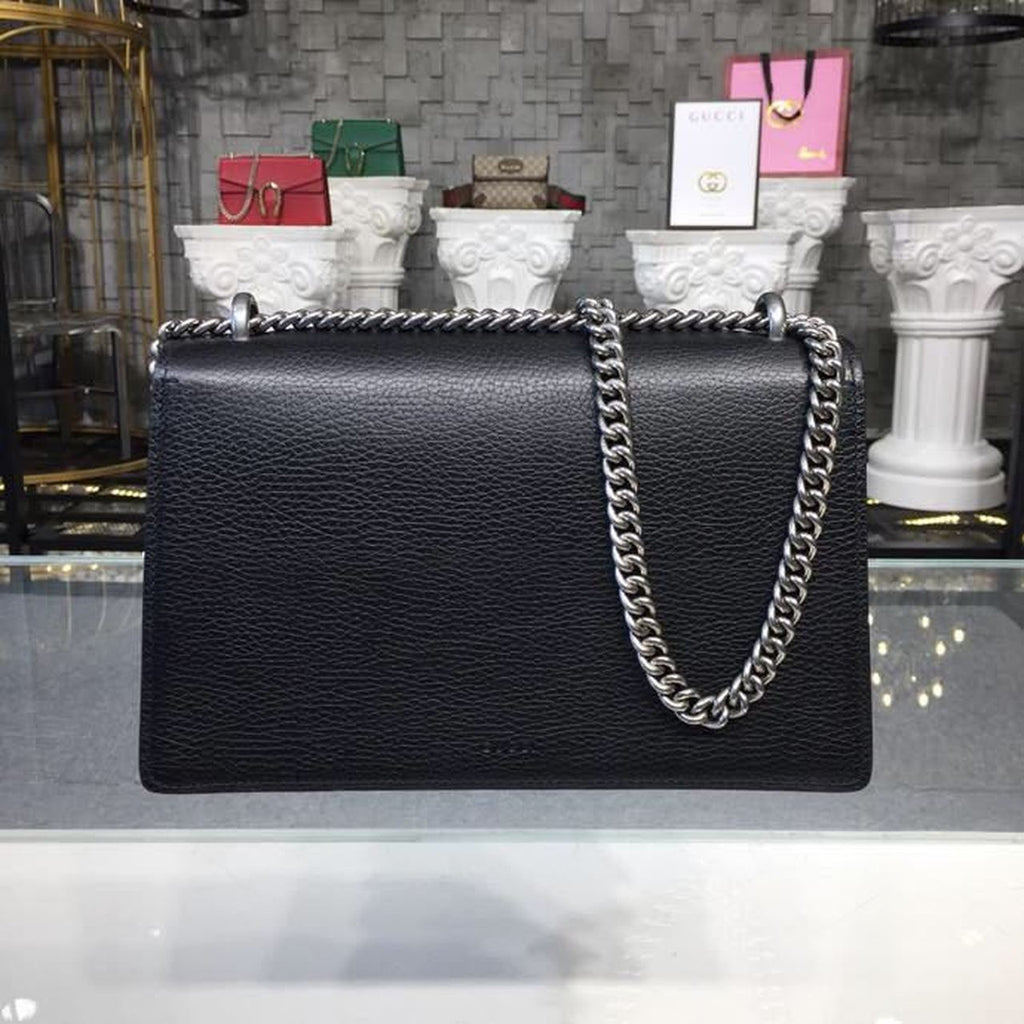 Gucci Dioronysus Shoulder Bag Black Metal-Free Tanned For Women 11in/28cm Gucci 400249 CAOGN 8176