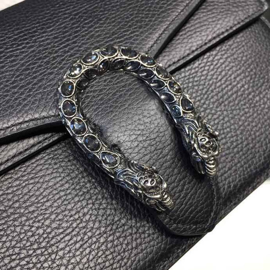 Gucci Dioronysus Shoulder Bag Black Metal-Free Tanned For Women 11in/28cm Gucci 400249 CAOGN 8176