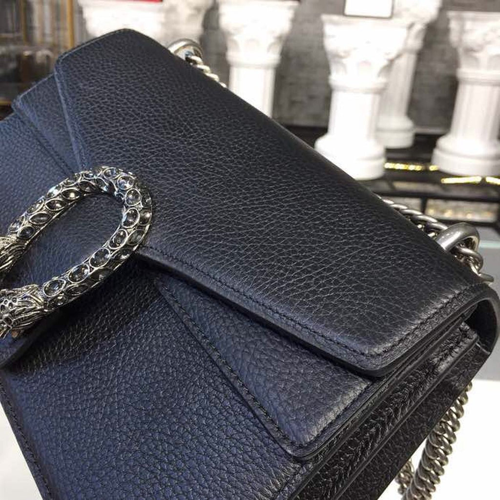GLAMIonysus Shoulder Bag Black Metal-Free Tanned For Women 11in/28cm 400249 CAOGN 8176