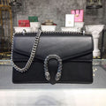 Gucci Dioronysus Shoulder Bag Black Metal-Free Tanned For Women 11in/28cm Gucci 400249 CAOGN 8176