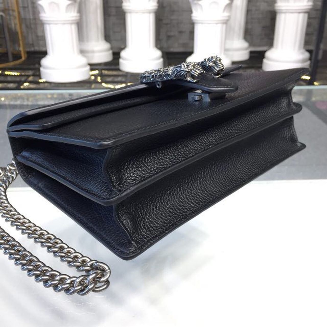 Gucci Dioronysus Shoulder Bag Black Metal-Free Tanned For Women 11in/28cm Gucci 400249 CAOGN 8176