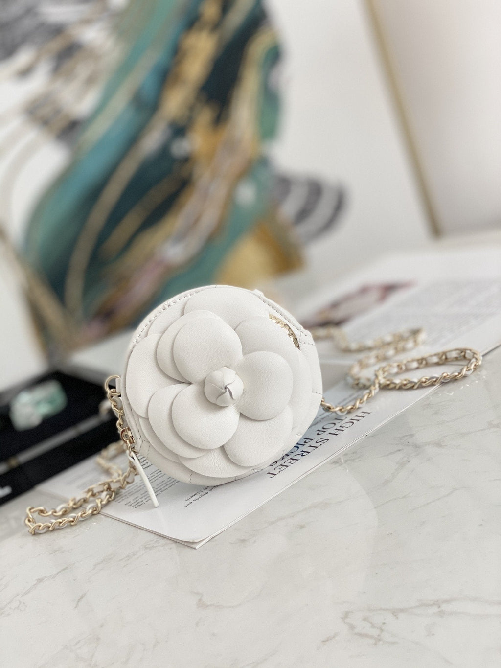Chanel Camellia Clutch With Chain White Bag For Women 11cm/4in