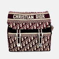 Christian burgundy Logo Oblique Diorcmap Messenger Bag
