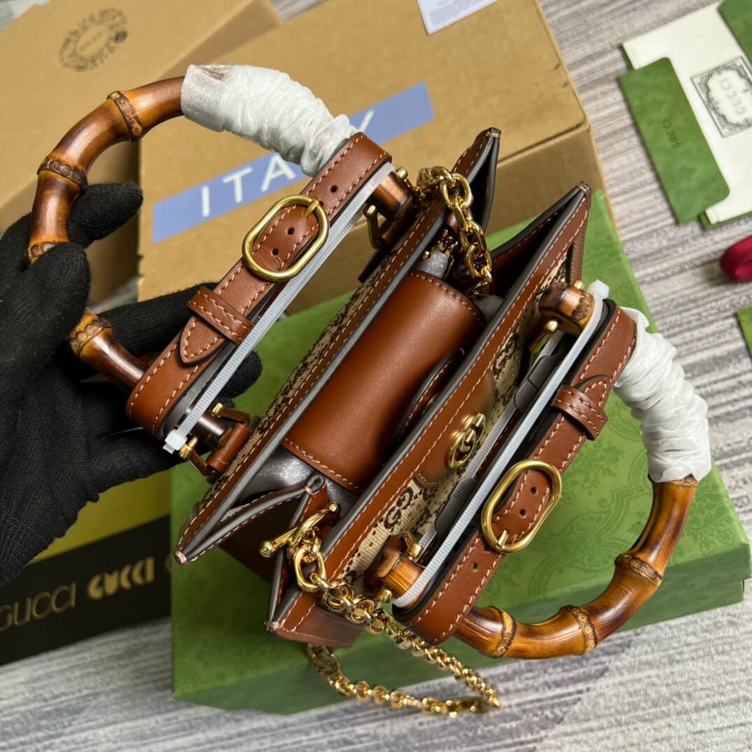 GC675800 DIANA mini size Handbag brown 20cm