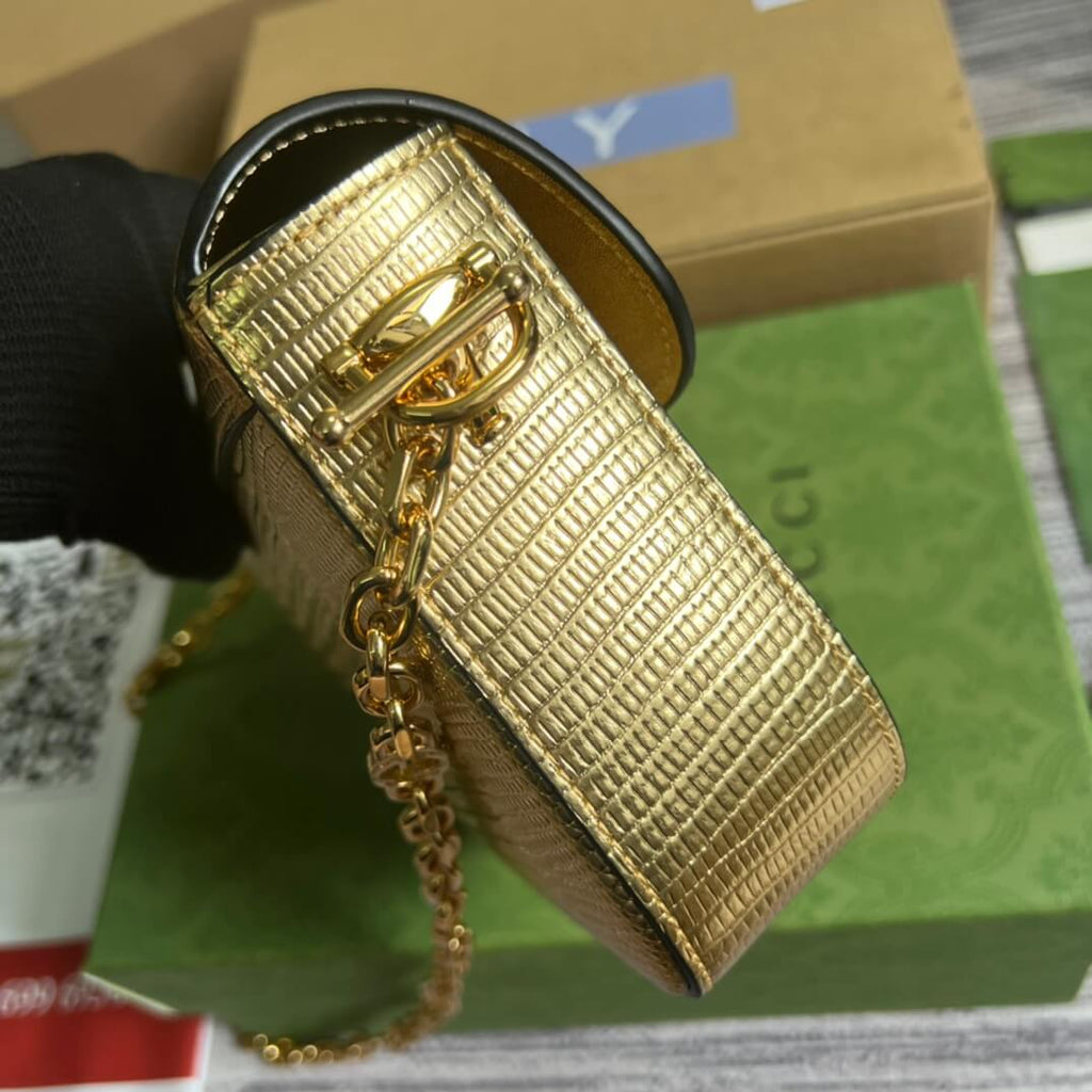 GC675801 Denim Dionysus Saddle bag 20.5cm golden color