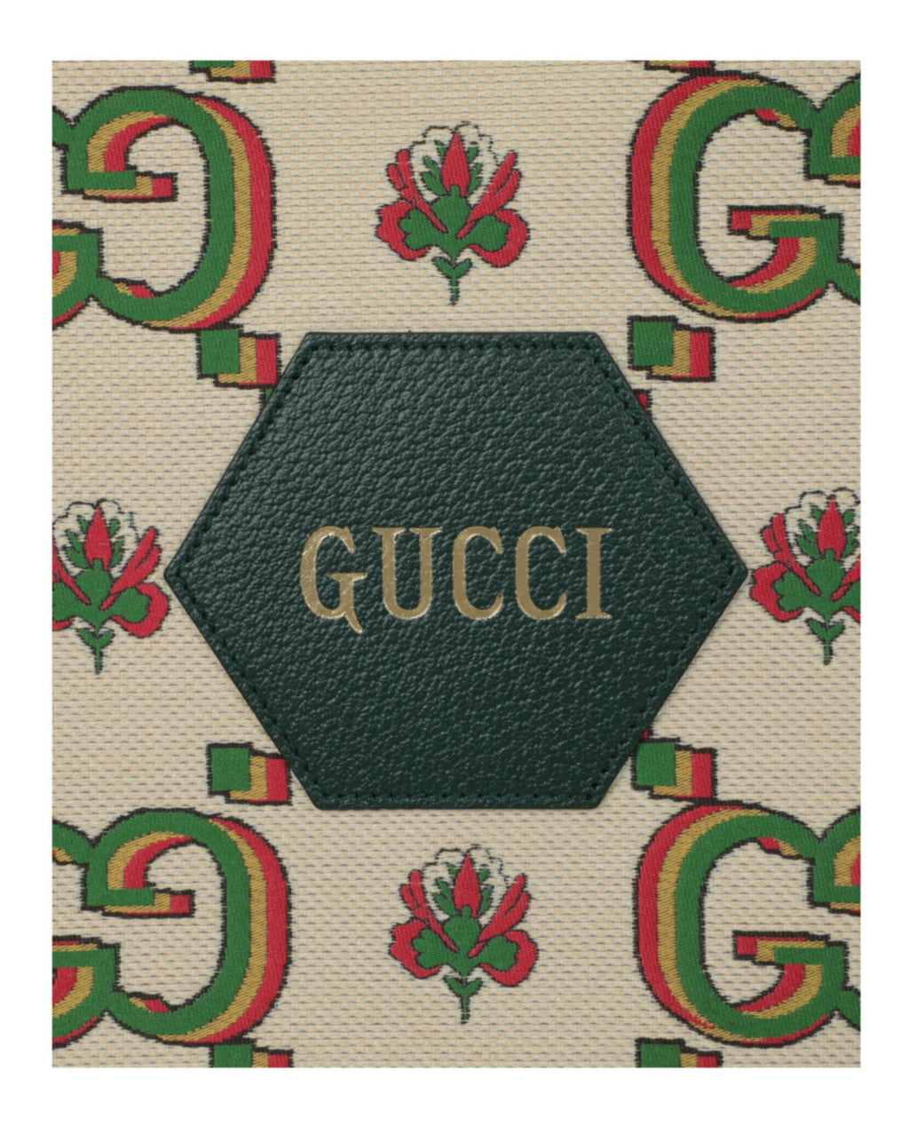 Gucci Womens Gucci Monogram Floral Pattern Jacquard 100th Anniversary Tote