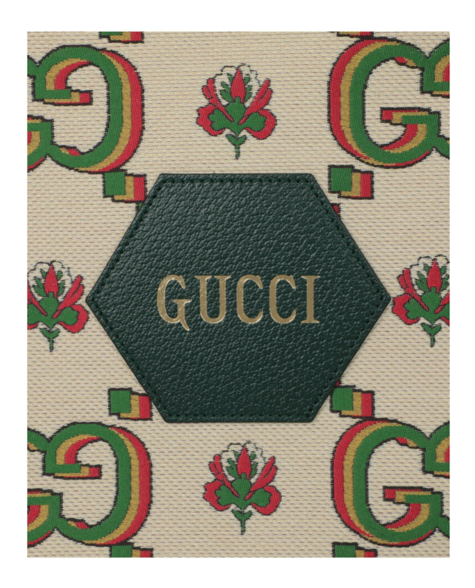 Gucci Womens Gucci Monogram Floral Pattern Jacquard 100th Anniversary Tote