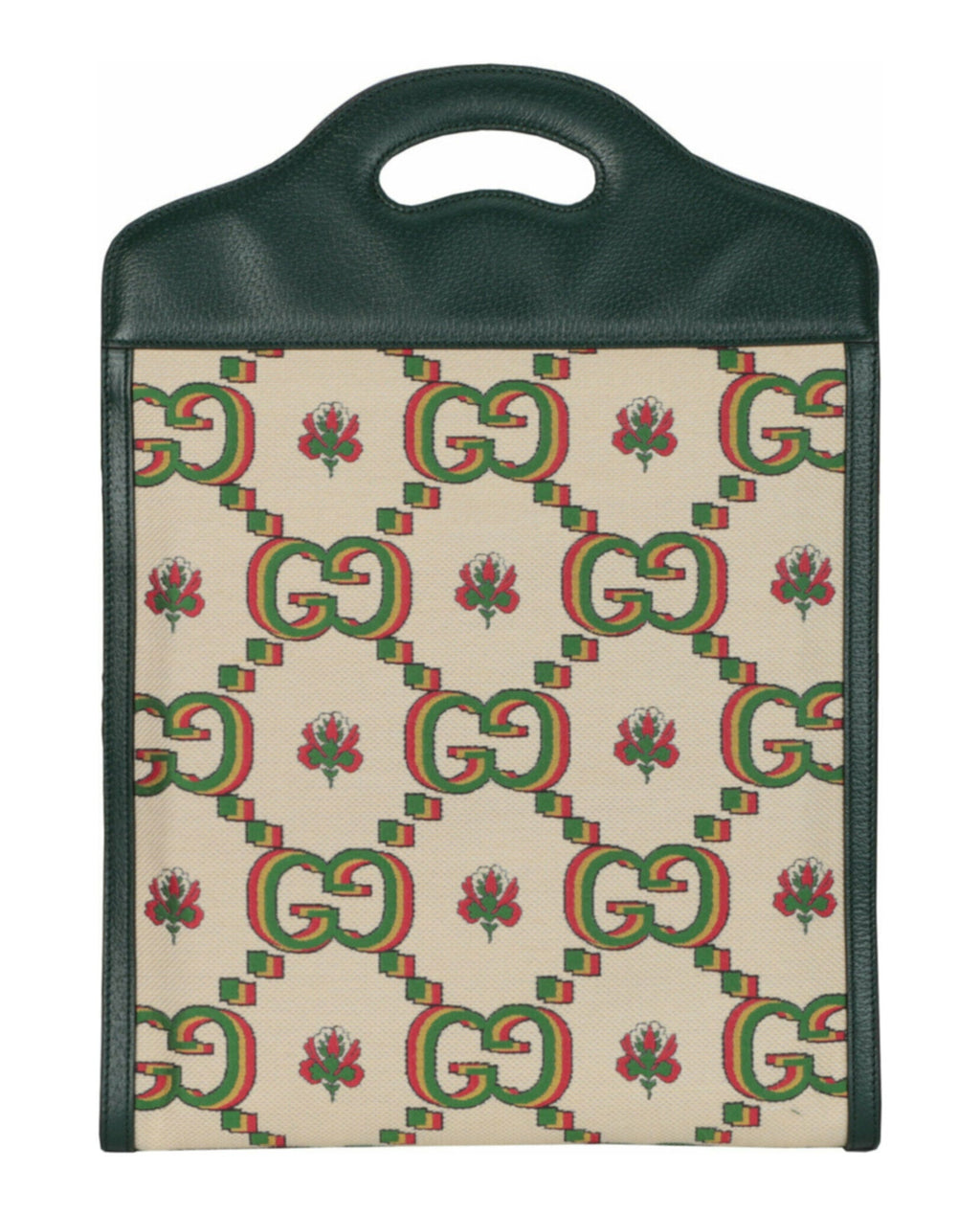 Gucci Womens Gucci Monogram Floral Pattern Jacquard 100th Anniversary Tote