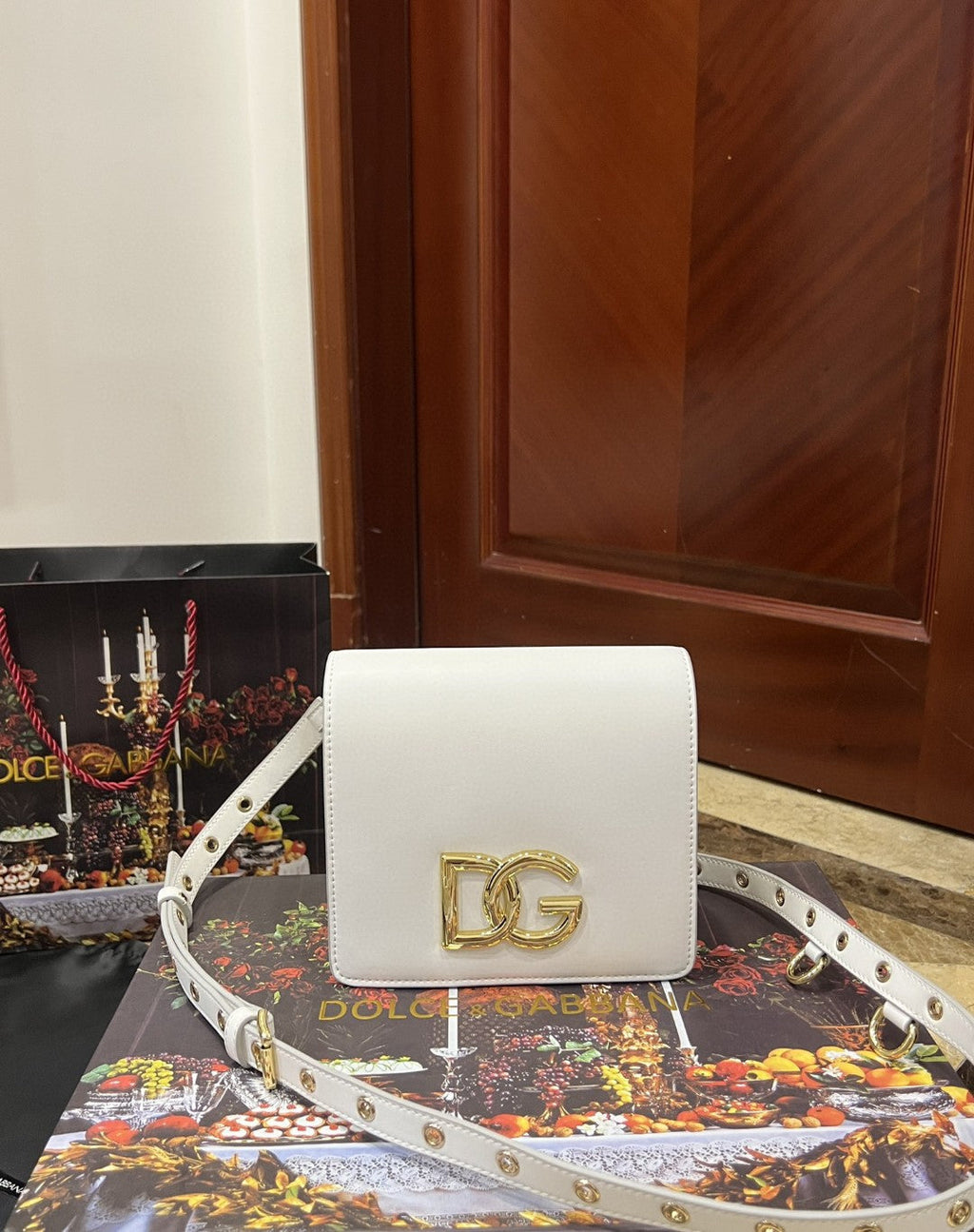 DG Crossbody 3.5 Bag White For Women 6.9in/18cm DG Burberry7037AW57680002
