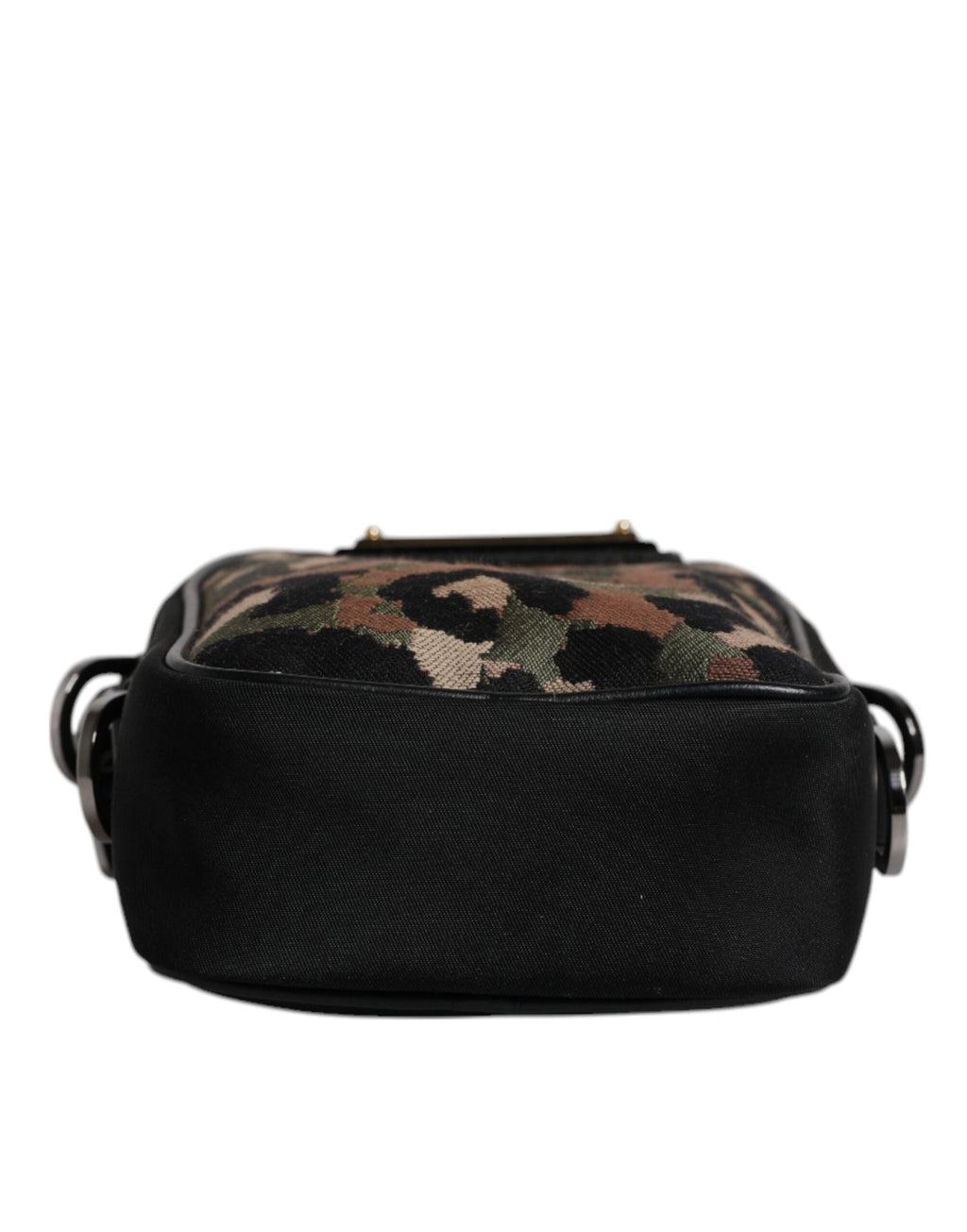 Dolce & Gabbana Multicolor Leopard Jacquard Logo Plaque Neck Strap Bag