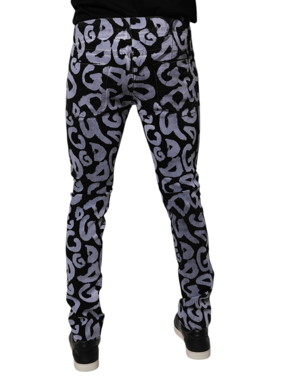Dolce & Gabbana Black Logo Monogram Cotton Skinny Denim Jeans