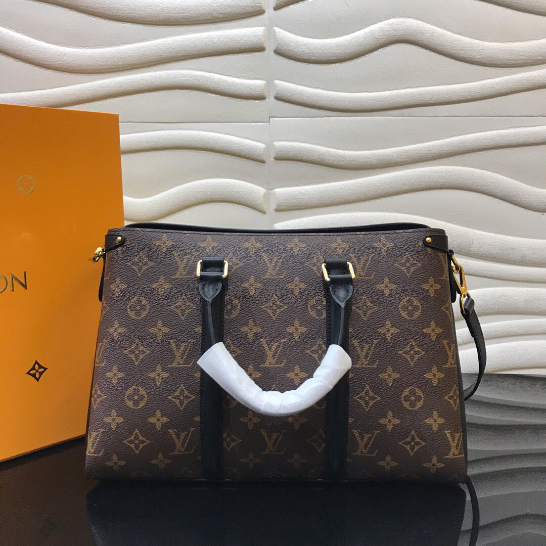 Louis Vuitton Soufflot MM Monogram Canvas Black For Women, WoHandbag, Shoulder And Crossbody Bags 14.2in/36cm Louis Vuitton M44817