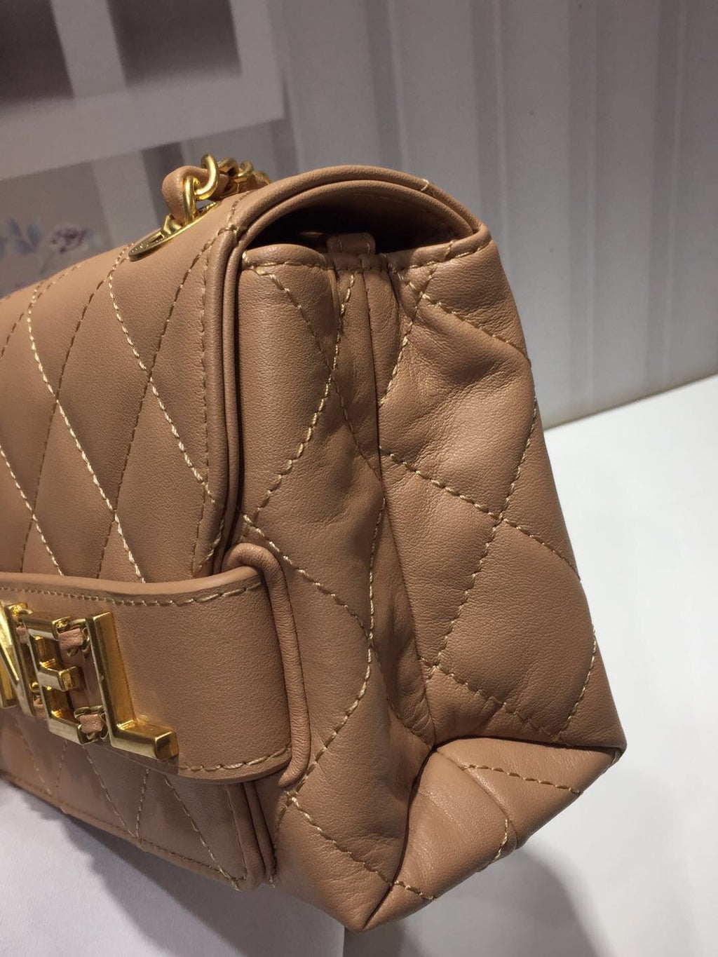 ChanelFront Logo Small GlamIap Bag Gold Hardware Apricot For Women Handbags, Shoulder Bags 8.2in/21cm AS1490