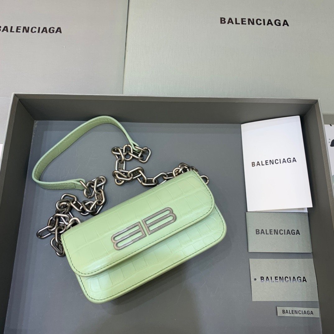 Gossip Small On Chain Shoulder Bag Light Green, For Women,  Bags 7.4in/19cm