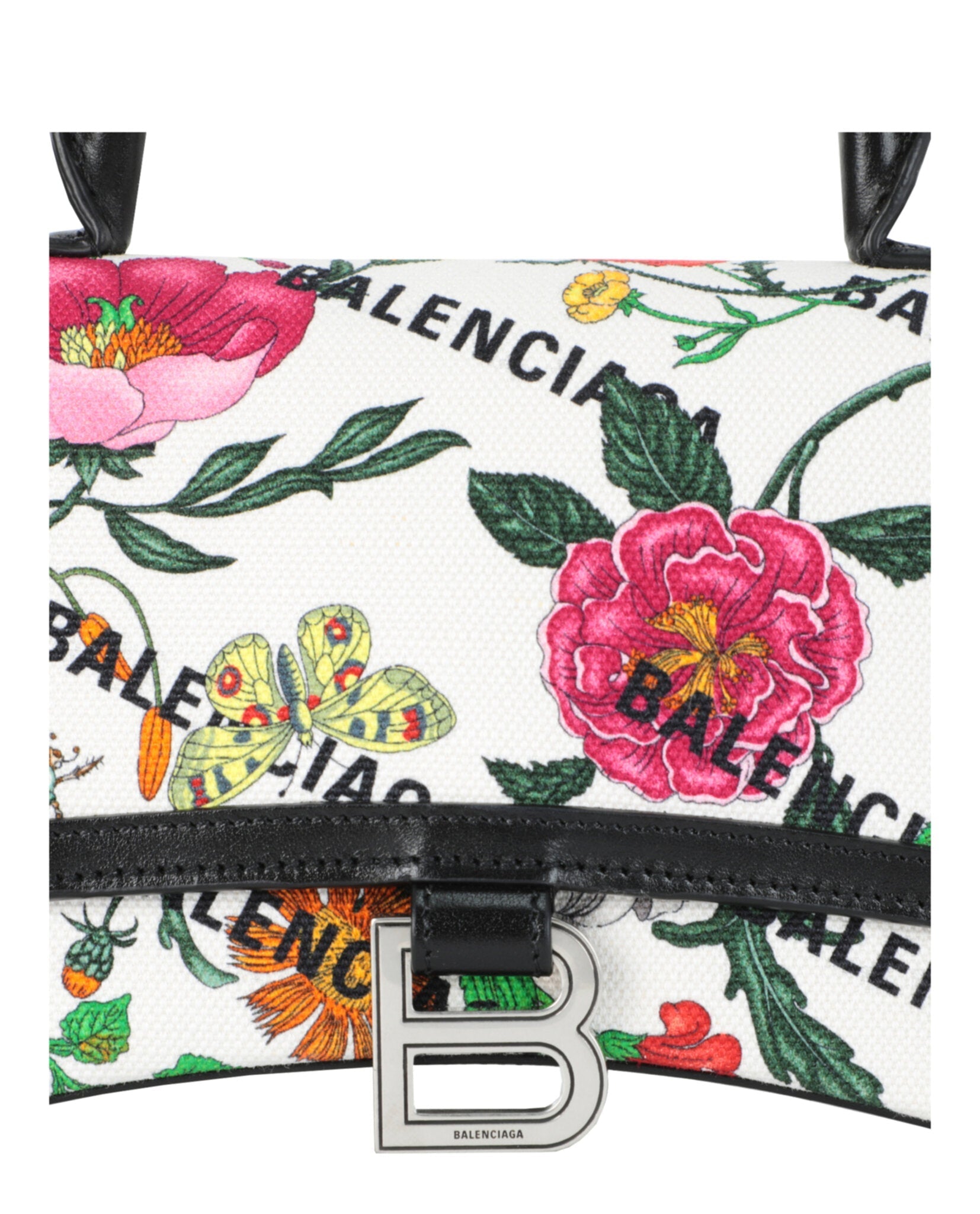 Gucci Womens  X Balenciaga Small Flora Hourglass Shoulder Bag