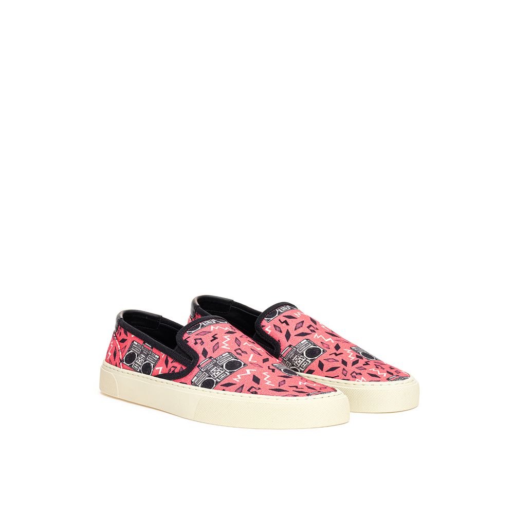Saint Laurent Pink Cotton Platform Women's Sneakers