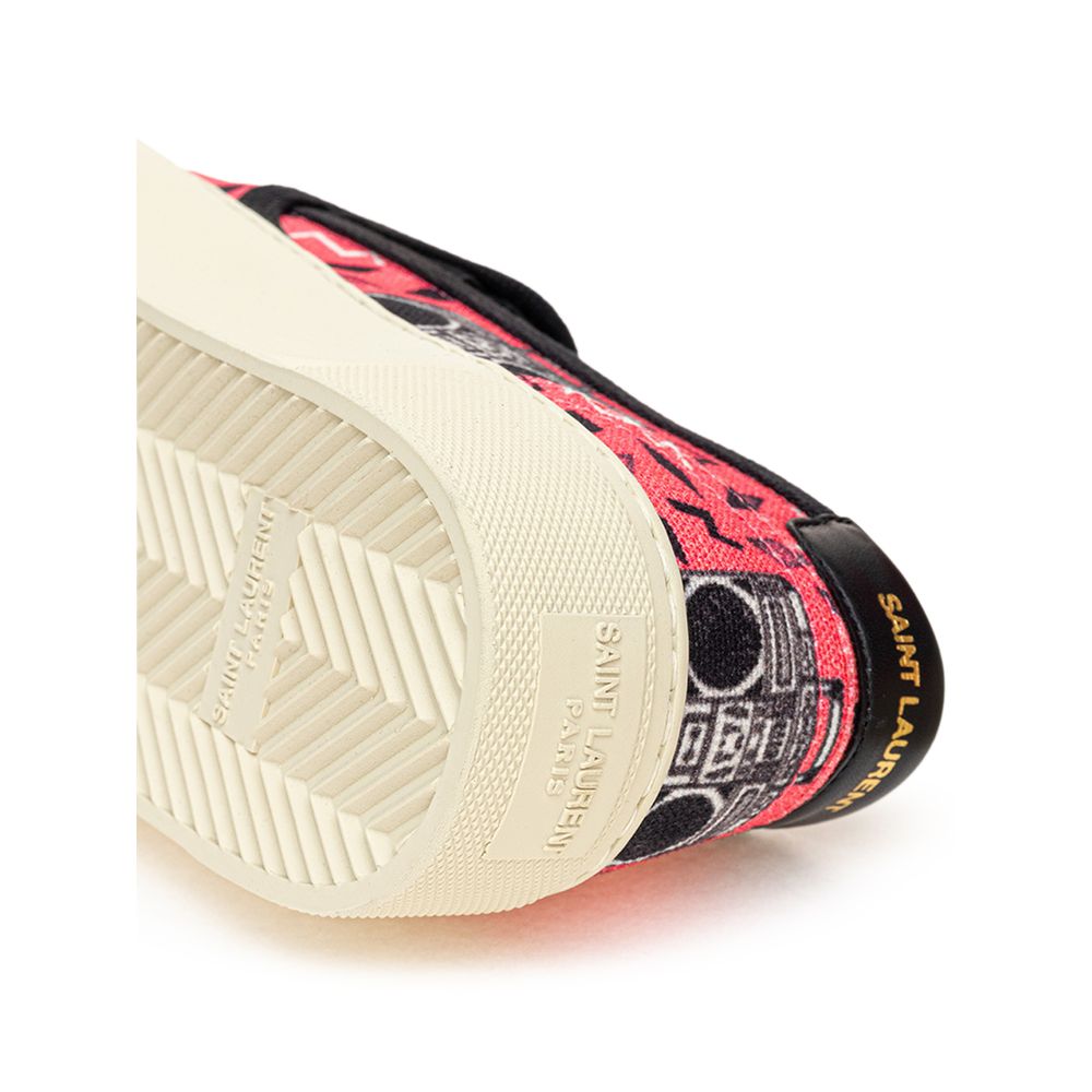Saint Laurent Pink Cotton Platform Women's Sneakers