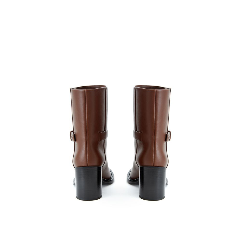 Burberry Brown Leather Ankle Women's Boots