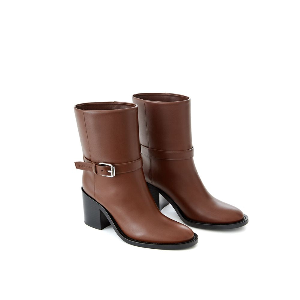 Burberry Brown Leather Ankle Women's Boots