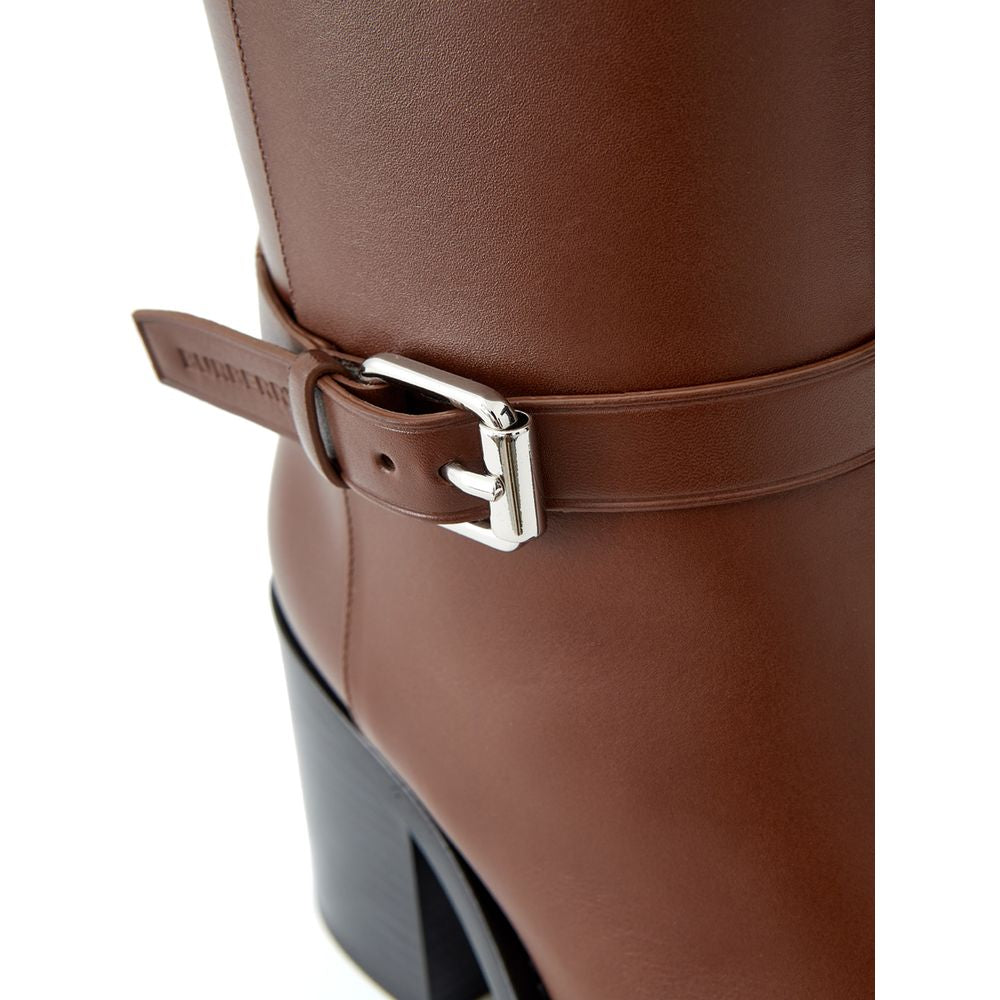 Burberry Brown Leather Ankle Women's Boots