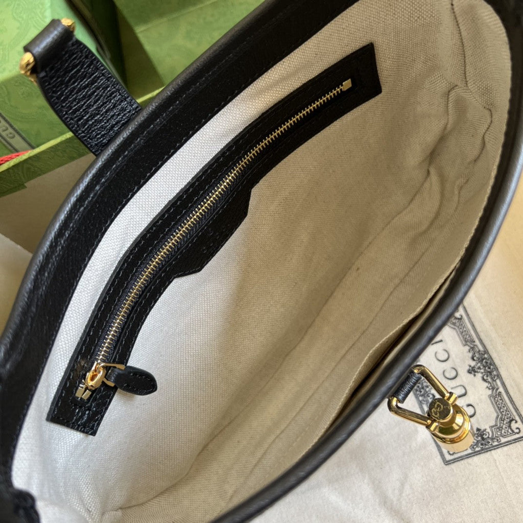 Jackie 1961 Small Shoulder Bag Black And Ivory Denim Jacquard For Women 11in/28cm 678843 UN3AG 1294