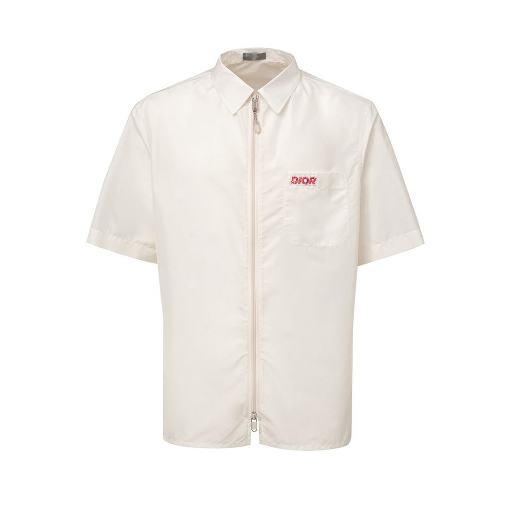 Dior White Polyester Shortsleeve Men's Shirt