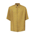 Fendi Yellow Silk Shortsleeve Men's Shirt