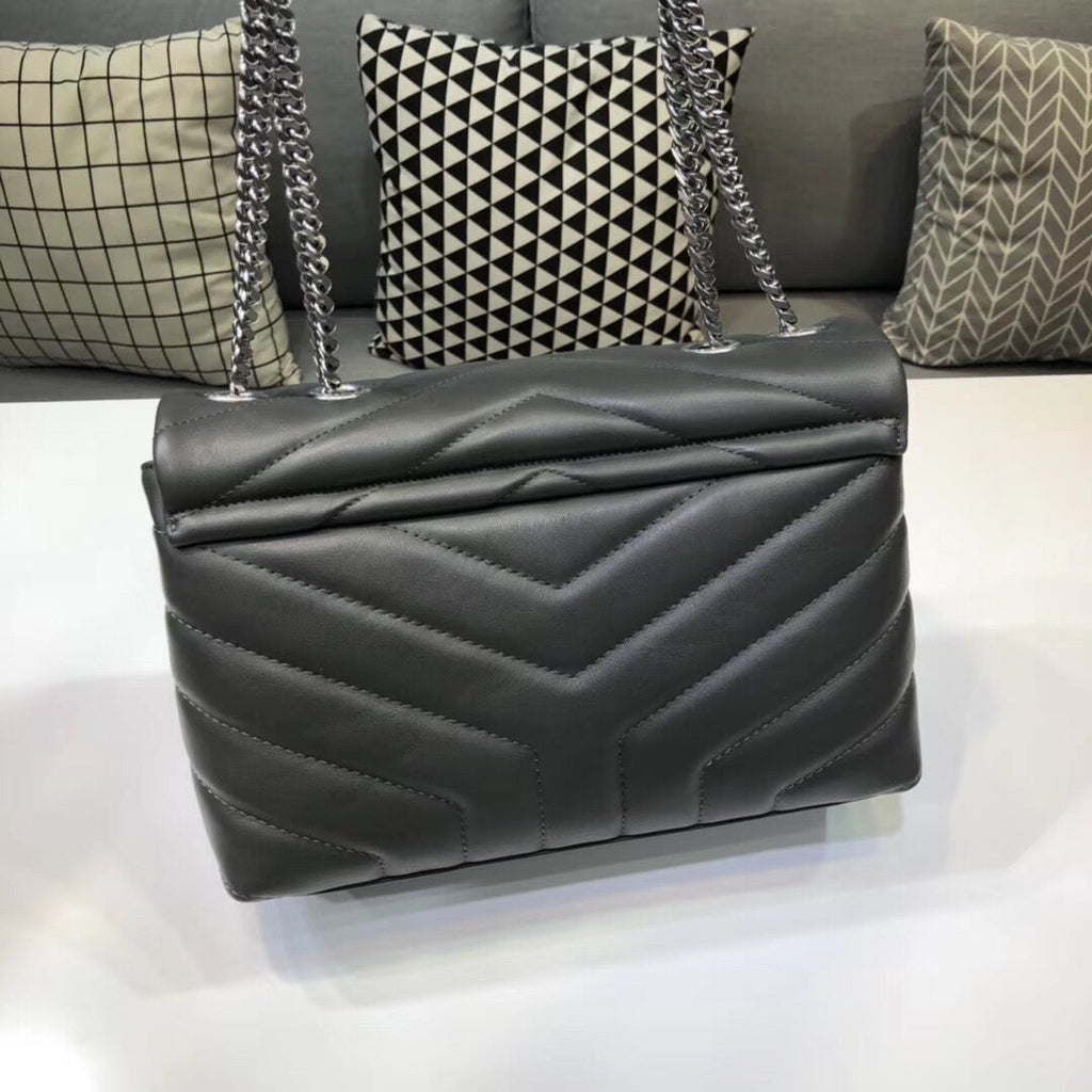 Top Quality Loulou Small Chain Bag In MatelassÃ© "Y"Â Dark Green For Women 9.8in/23cm YSL