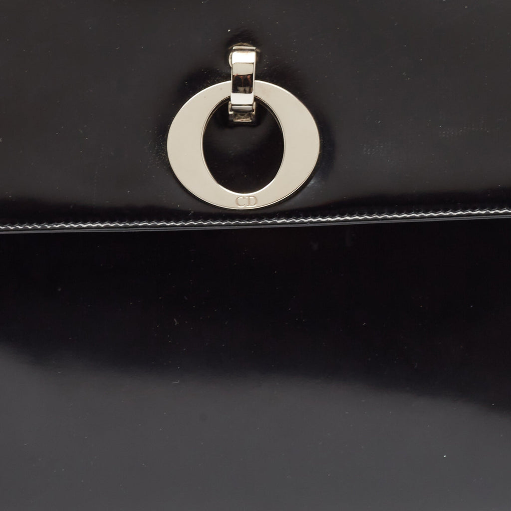 Dior Black  Leather Flap Tote