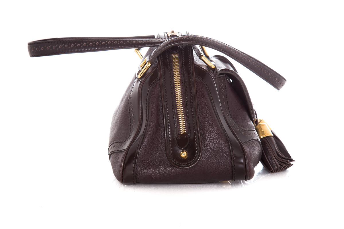 Celineline Brown Winged- Tip Tassle Detail  Shoulder Bag