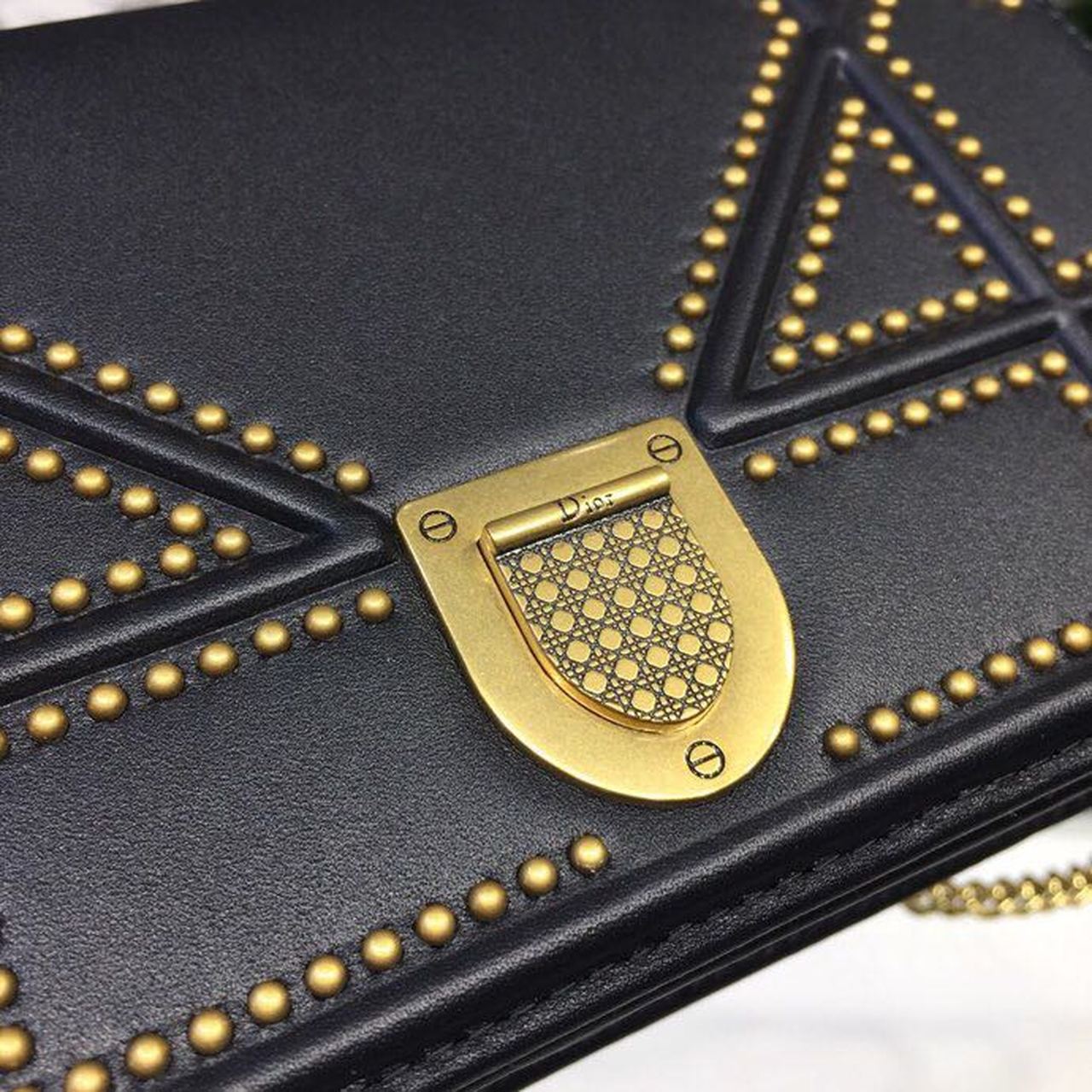 GLAMI GLAMIama Studded WOC Chain Clutch Black For Women 7.5in/19cm CD