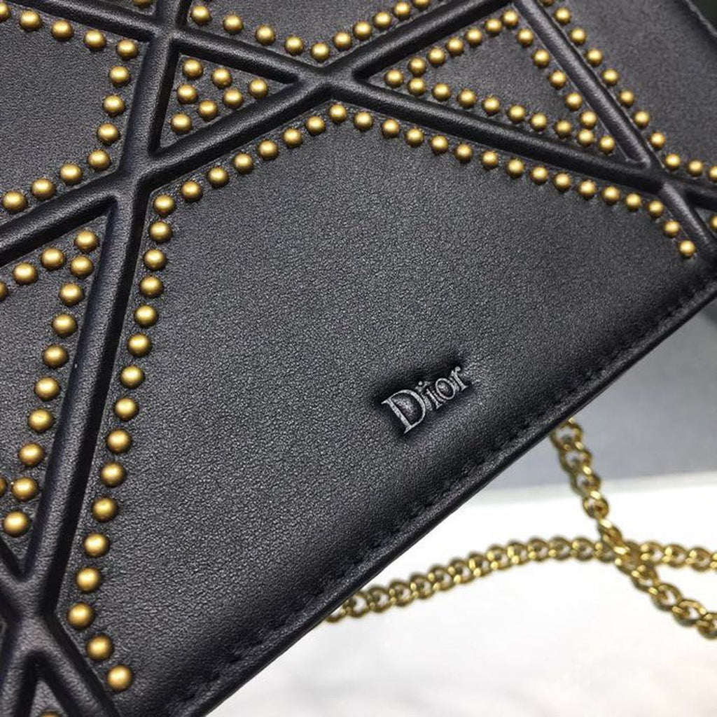 GLAMI GLAMIama Studded WOC Chain Clutch Black For Women 7.5in/19cm CD