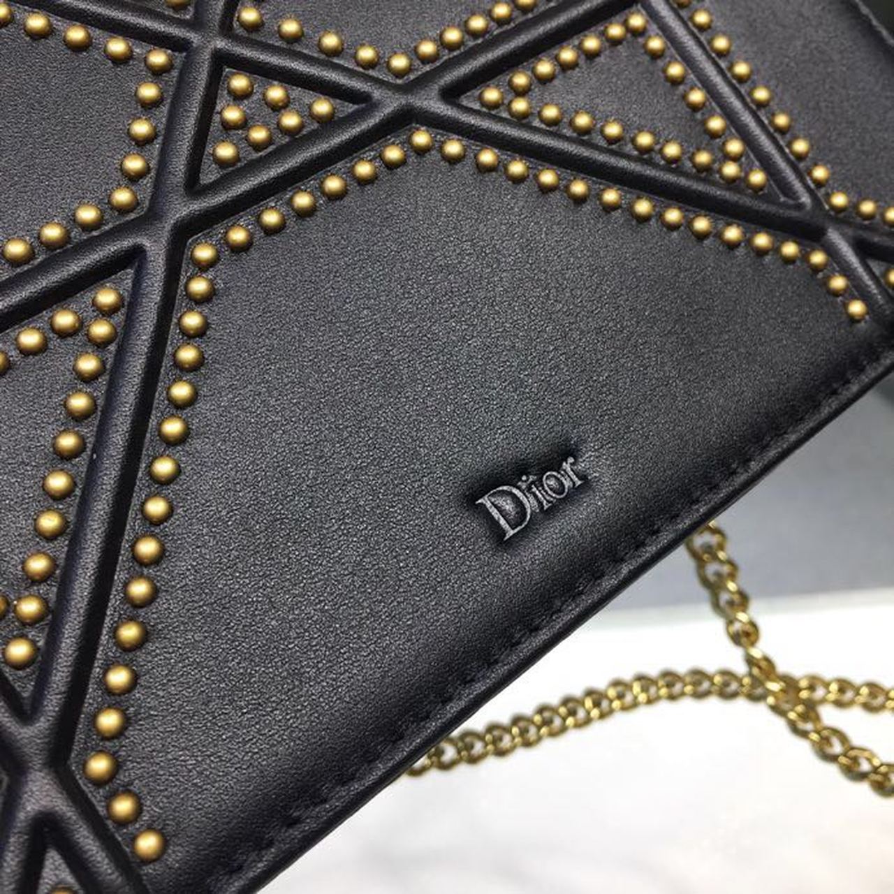 GLAMI GLAMIama Studded WOC Chain Clutch Black For Women 7.5in/19cm CD