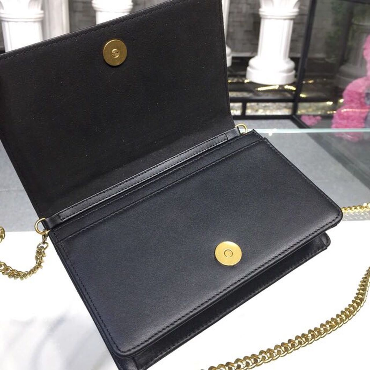 GLAMI GLAMIama Studded WOC Chain Clutch Black For Women 7.5in/19cm CD