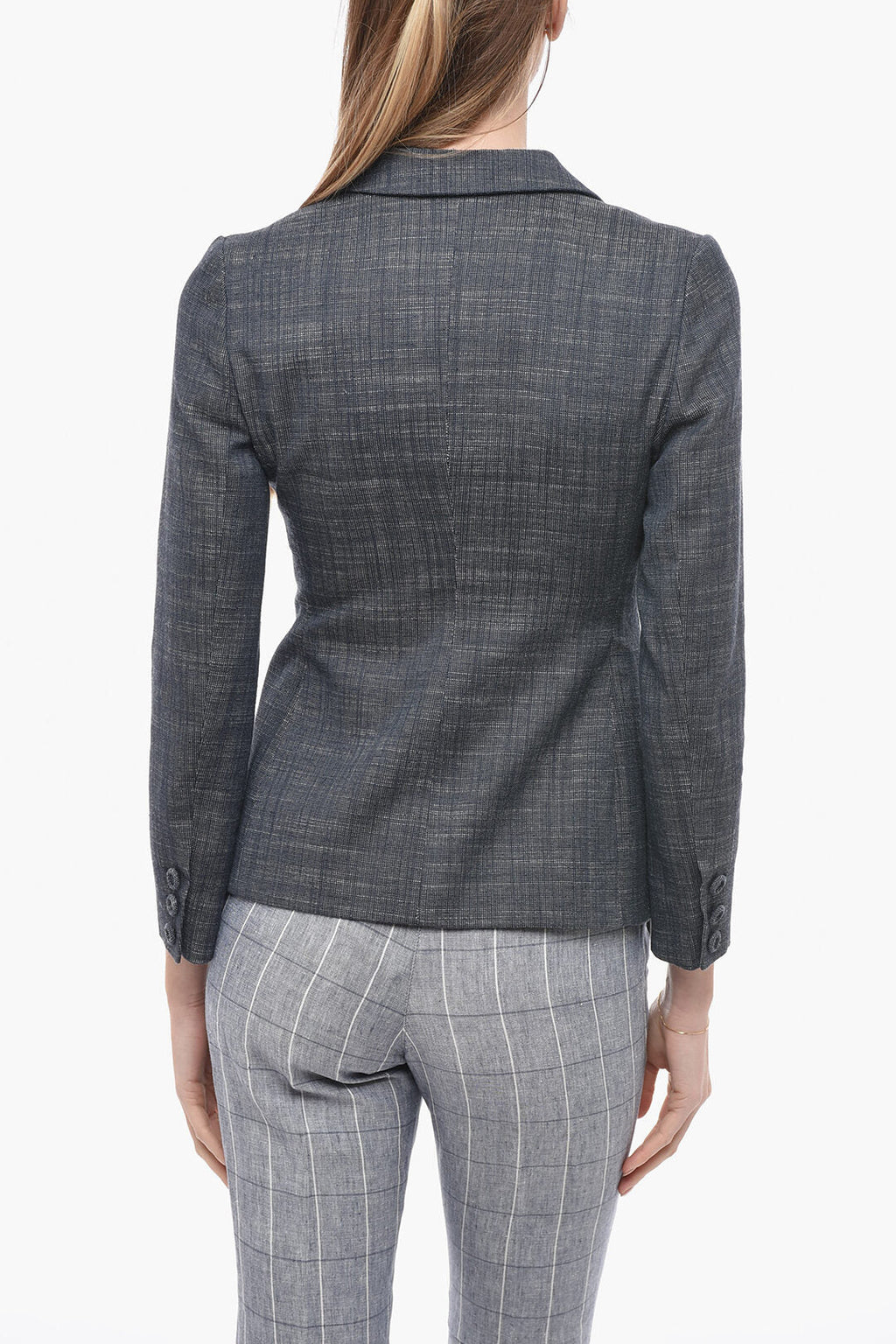 Dior Denim Effect Slim Fit Blazer with Covered Buttons