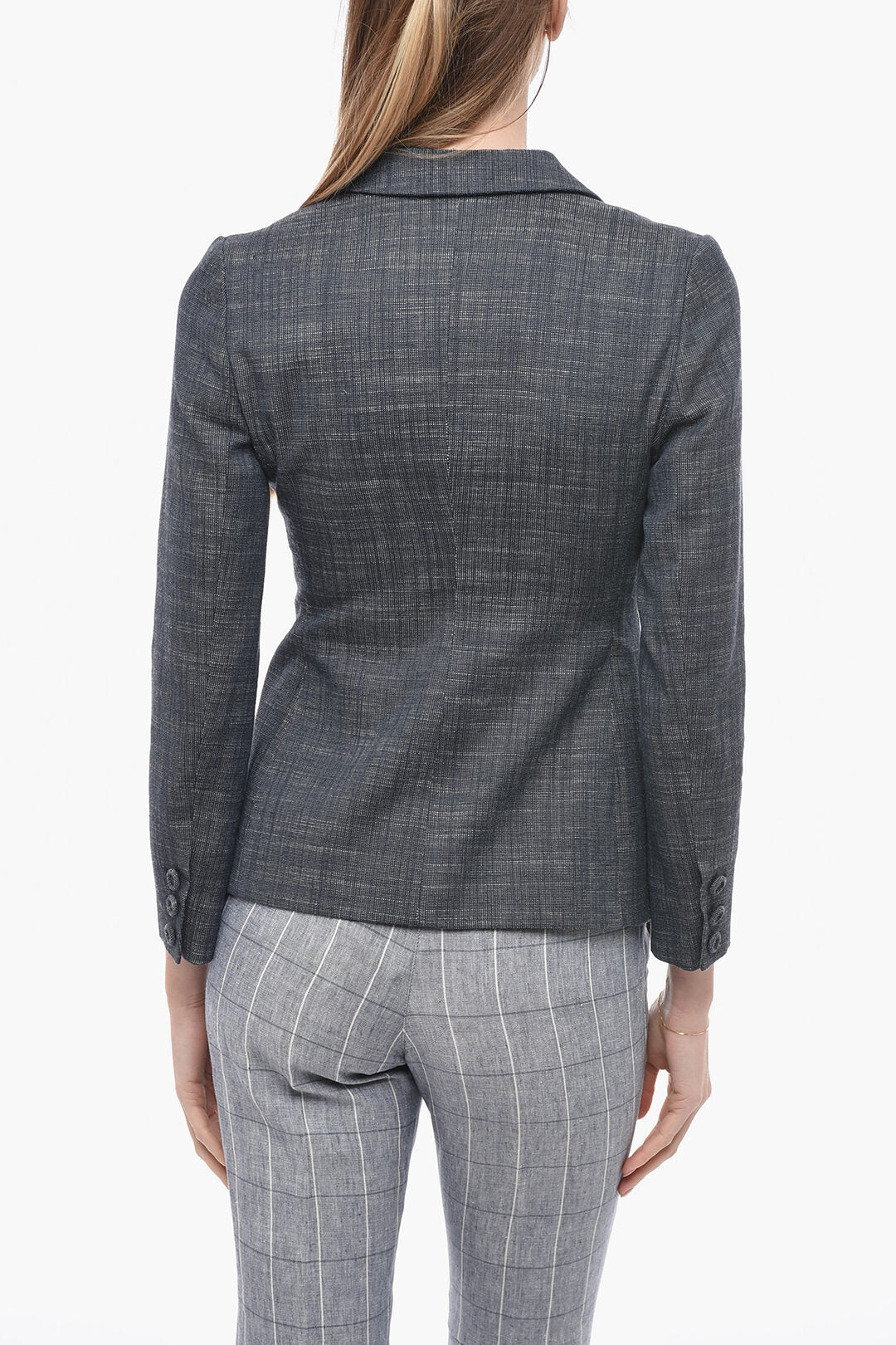 Dior Denim Effect Slim Fit Blazer with Covered Buttons