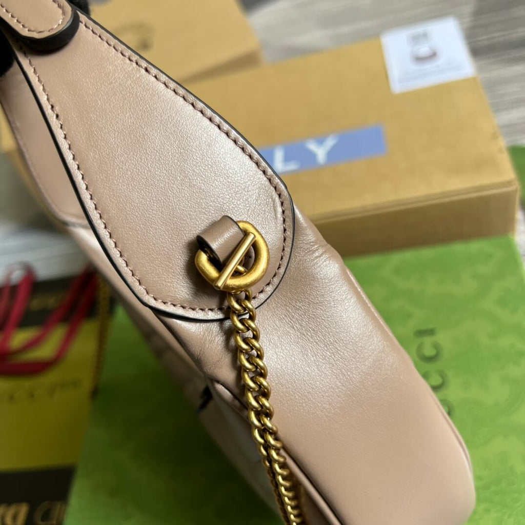 GC 699514 Mini Handbag 21cm Milk tea color COWHIDE/ REAL LEATHER