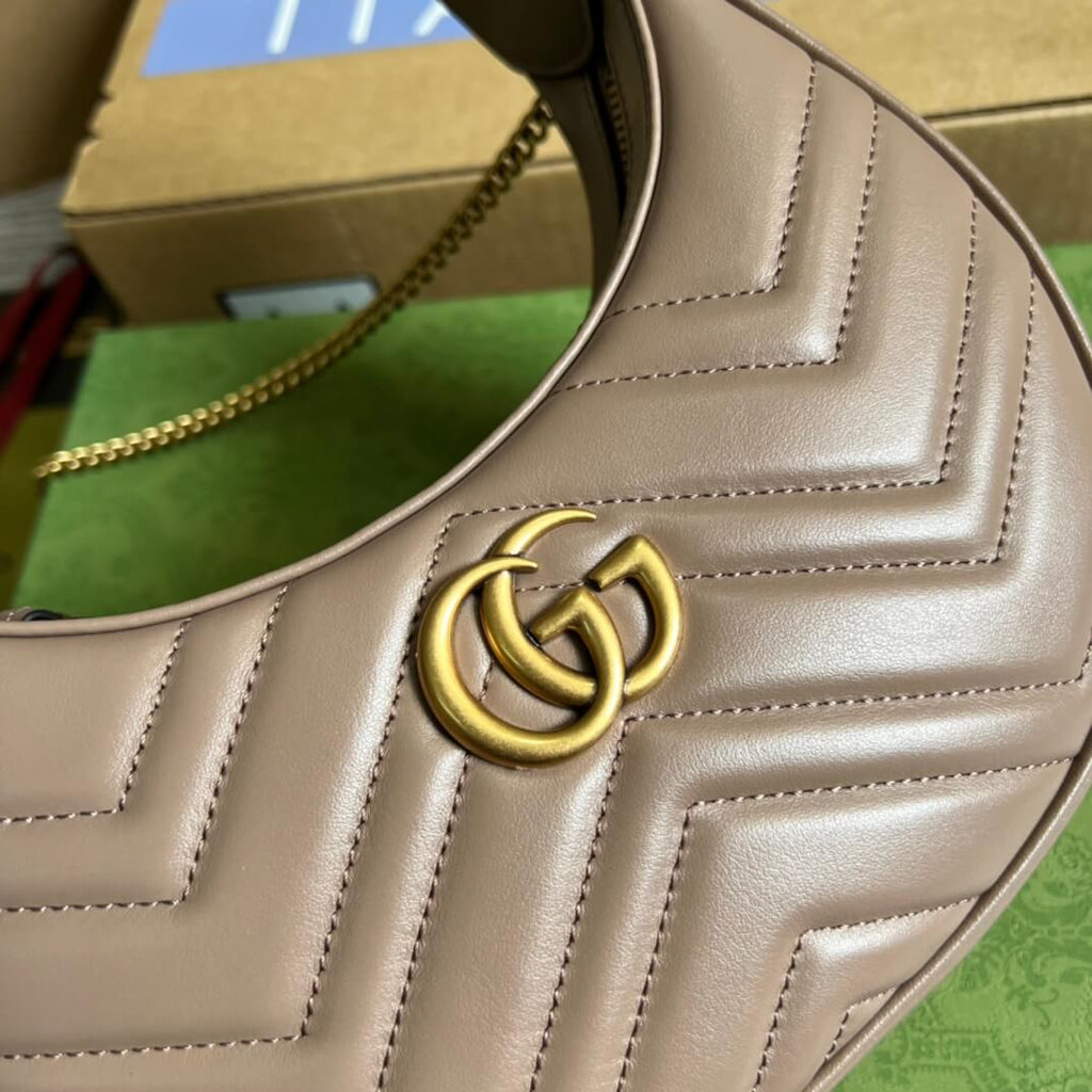 GC 699514 Mini Handbag 21cm Milk tea color COWHIDE/ REAL LEATHER