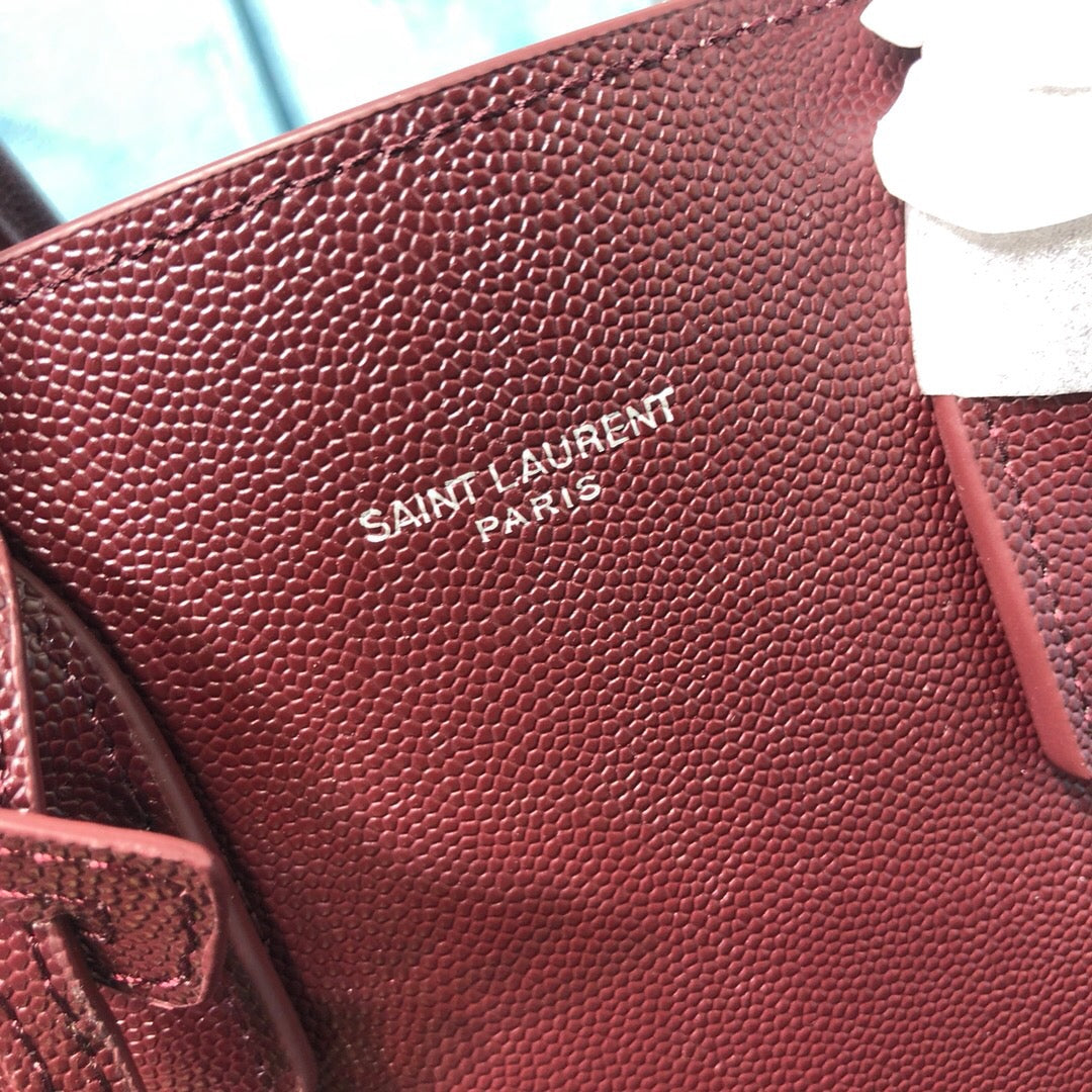 YSSL Sac De Jour Baby In Shiny Burgundy For Women 10in/26cm YSL